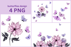 Pink XRay Butterflies PNG Clipart Product Image 1
