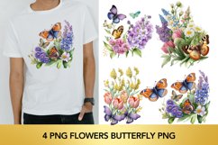 4 png Flowers Butterfly PNG Sublimation Design Product Image 1