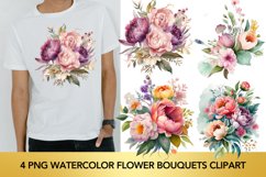 4 png Watercolor Flower Bouquets Clipart Product Image 1