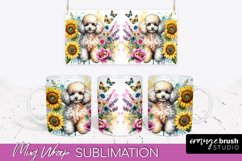 Poodle2 Mug Wrap Dog Sublimation Floral PNG Product Image 1