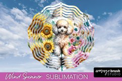 Poodle2 Wind Spinner Dog Sublimation Floral PNG Product Image 1