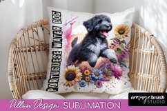 Dog Pillow Cover - Dog Mom Floral Pillow Sublimation Product Image 1