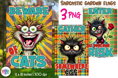 Sarcastic Garden Flag, Funny Garden Sign, Funny Cat PNG Product Image 1