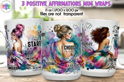 Positive Affirmations Mug Wraps PNG, Inspirational Women Mug Product Image 1