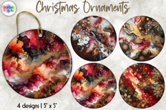 Christmas Ornaments Sublimation, Alcohol Ink Ornaments Product Image 1