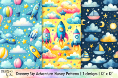 Nursery Dreamy Sky Patterns, Baby Bow Seamless Pattern Product Image 1