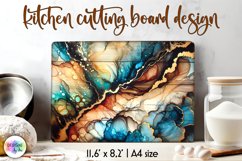 Abstract Cutting Board, Alcohol Ink Wooden Cutting Board Product Image 1