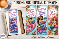 Mermaid Reading Bookmarks, Coastal Book Lover Designs Product Image 1