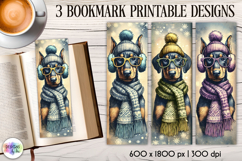 Vintage Winter Animals Bookmarks, Cute Retro Animal Bookmark Product Image 1