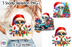 Funny Christmas Clipart, Skeleton Santa PNG, Merry Christmas Product Image 1