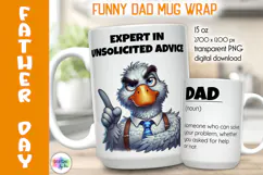 Funny Dad Mug Wrap PNG, Expert in Unsolicited Advice Dad Product Image 1