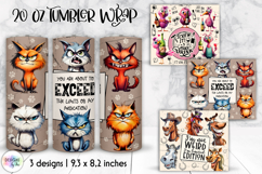 Funny Sarcastic Animal Tumbler Wraps, Coffee Lover Quotes Product Image 6
