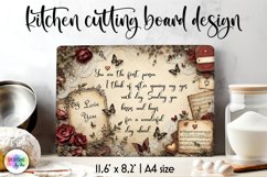 Vintage Valentines Cutting Board Design | Love Message Print Product Image 1