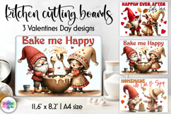 Valentine Gnome Kitchen Cutting Board Designs, Love Baking Product Image 1