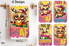 Funny Christmas Kitchen Towel, Christmas Bird, Wine Lover Product Image 6