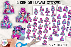 Pink Girl Power Tech Stickers | AI Creator Women PNG Product Image 1