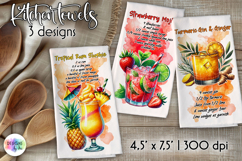 Cocktail Recipe Kitchen Towel, Recipe Dish Towel, Party PNG Product Image 1