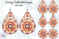 Tie Dye Earrings Sublimation, Boho Teardrop Earrings Print Product Image 1