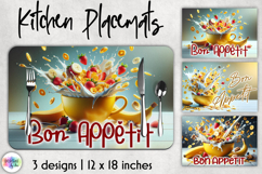 Kitchen Placemat Sublimation, Breakfast Placemat Print Product Image 1