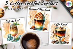 Coffee Cocktail Coasters, Coffee Lover Coasters, Coffee PNG Product Image 1