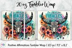 Positive Affirmation Tumbler Wrap Bundle, Bull Skull Tumbler Product Image 5