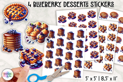Blueberry Bakery Stickers Pancakes Waffles Muffins Clipart Product Image 1
