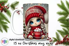 Christmas Coffee Mug Wrap, Christmas Baby Gnome, Cute Doll Product Image 1