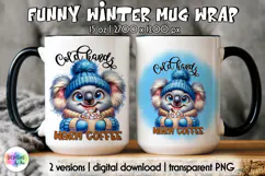 Cute Winter Animals Mag Wrap, Hot Cocoa Mug Wrap PNG Product Image 1
