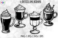 Coffee SVG | Iced &amp; Hot Coffee Clipart Designs for Cricut Product Image 1