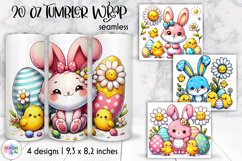Cute Easter Animal Tumbler Wraps, 20oz Tumbler Sublimation Product Image 1