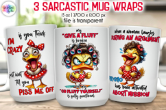 Sarcastic Duck Mug Wrap Sublimation, Funny Quotes PNG, Humor Product Image 1