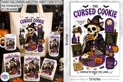 Funny Halloween Tarot Card, Cursed Cookie Skeleton PNG Product Image 1