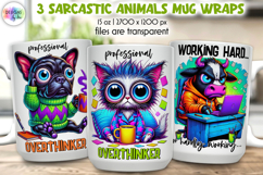 Sarcastic Animals Mug Wrap Sublimation, Cartoon Animals PNG Product Image 1