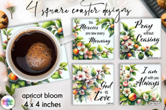 Christian Quote Coaster Bundle, Floral Blossom Christian PNG Product Image 6