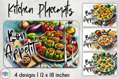 Kitchen Placemat Sublimation, Food Art, Food Illustration Product Image 1