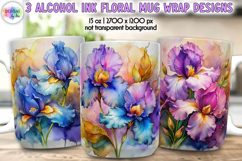 Alcohol Ink Floral Mug Wrap | Spring Flowers Mug Print Product Image 1