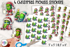Christmas Pickles Stickers, Funny Pickles Printable Stickers Product Image 1