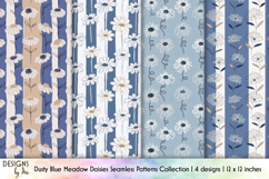 Daisies Seamless Patterns, Minimal Boho Floral Digital Paper Product Image 1