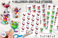 Halloween Cocktail Stickers, Spooky Drink Clipart, Printable Product Image 1