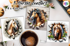 3D Horse Coasters, Wall Break Horse Art, Printable Coaster Product Image 1