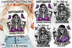 Snarky Skeleton Sublimation Bundle, Coffee Lover Quotes Product Image 4