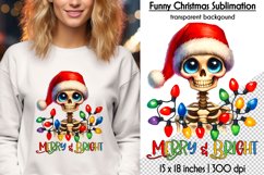 Funny Christmas Sublimation Bundle, Skeleton Santa PNG Product Image 11