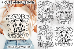Baby Animals SVG, Funny Quotes PNG, Cartoon Animals Clipart Product Image 1