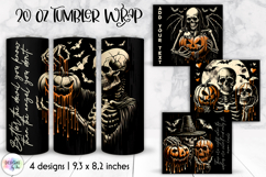 Halloween Tumbler Wraps, Creepy Skull and Jack-O-Lantern Product Image 1