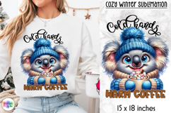 Cute Winter Animal Sublimation, Hot Cocoa Quote PNG, Cozy Product Image 1