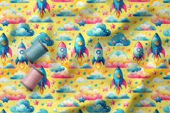 Nursery Dreamy Sky Patterns, Baby Bow Seamless Pattern Product Image 3