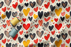 Doodle Hearts Pattern Collection | Romantic and Cute Pattern Product Image 4