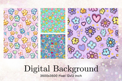Flower Pattern Background Wallpaper Digital Paper_4 Product Image 1
