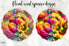 Spring Flowers Wind Spinner | Peony and Sunflowers Design Product Image 1