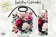 Watercolour Roses Lunch Bag | Watercolour Roses Tumbler Wrap Product Image 1